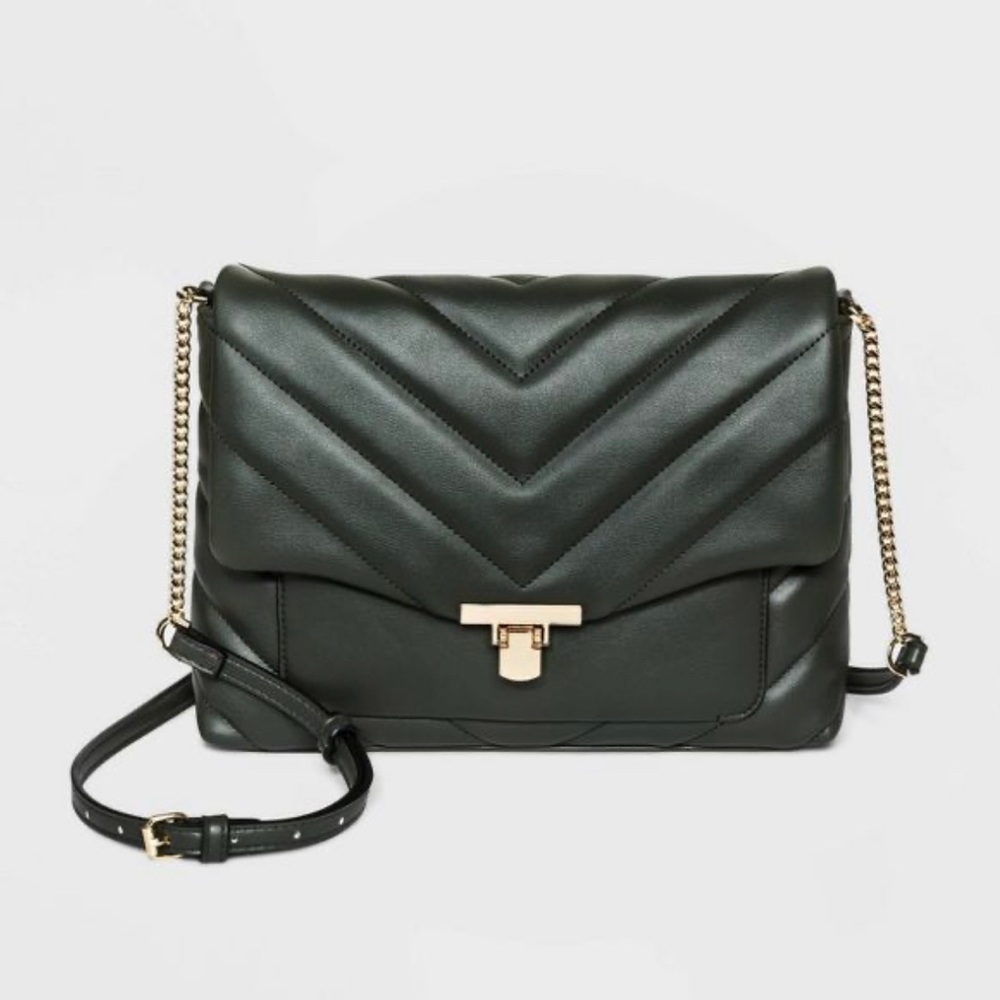 A New Day Quilted Boxy Crossbody Bag Alpine Green